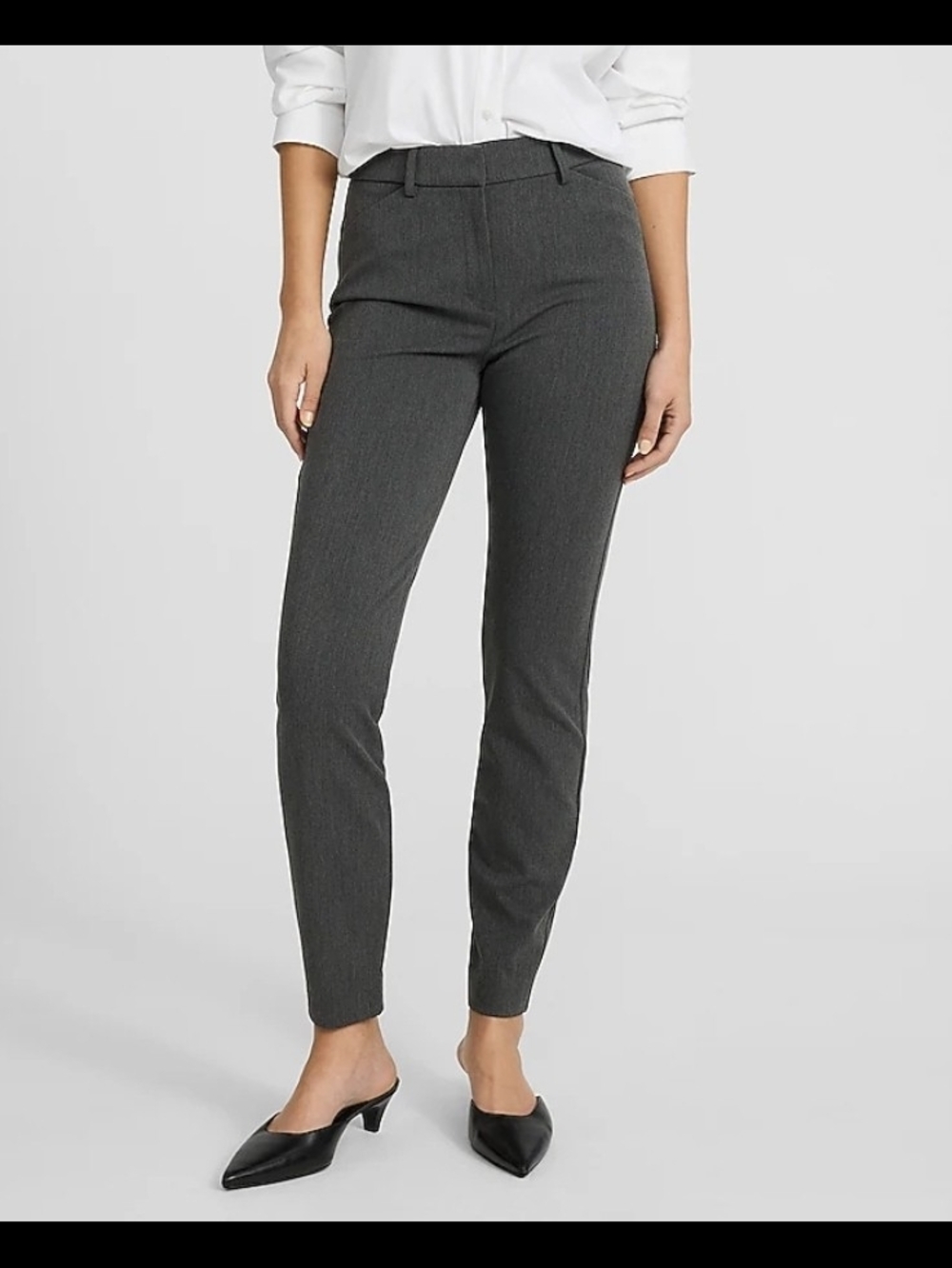 Express Skinny High Rise Dress Pants - Charcoal Gray